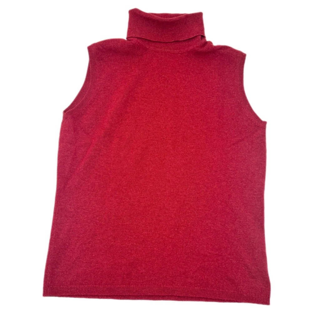 Brooks Brothers Red Sleeveless Turtleneck Sweater